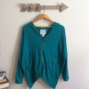 🌵Billabong Boho Flowy Teal Zip Up Sweater